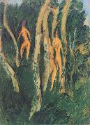 Ernst Ludwig Kirchner Drei Akte unter Baumen Spain oil painting artist